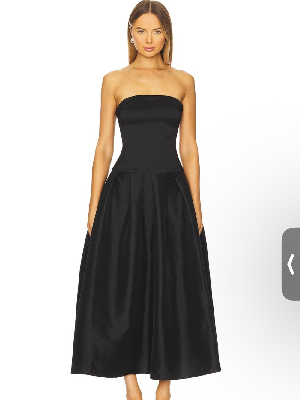Strapless Black Midi Dress - Timeless Evening Style